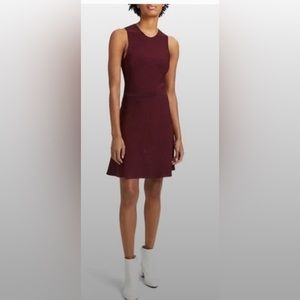 Theory | Dresses | Theory Marl Flare Knit Dress Fit And Flare Maroon Euc  Size Small | Poshmark